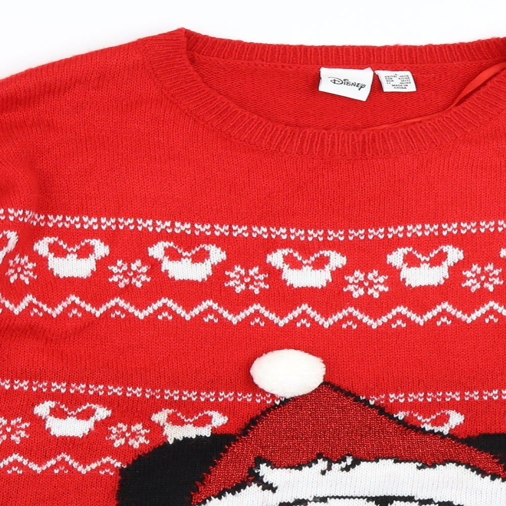 Primark Womens Red   Pullover Jumper Size L  - Christmas Minnie Mouse