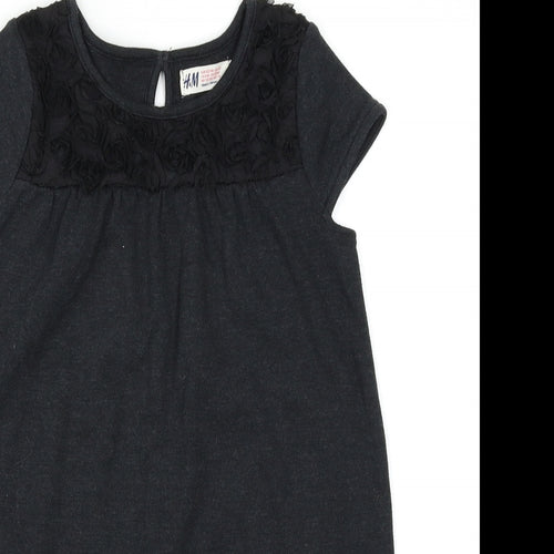 H&M Girls Black   Basic Tank Size 5-6 Years