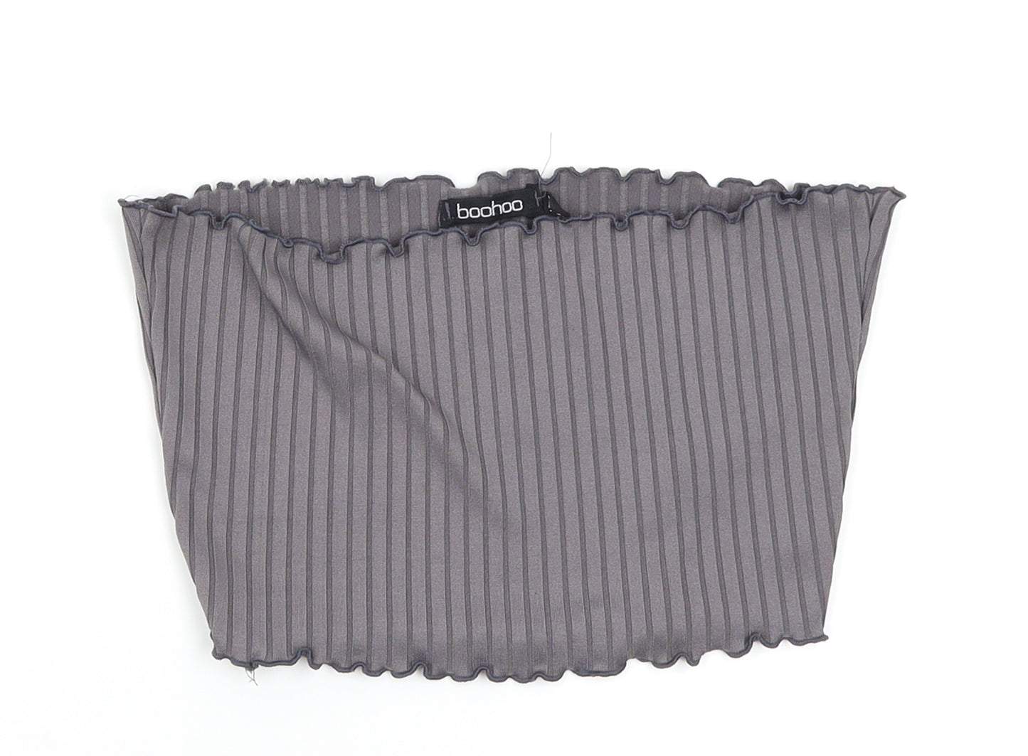 Boohoo Womens Grey   Ringer T-Shirt Size 8
