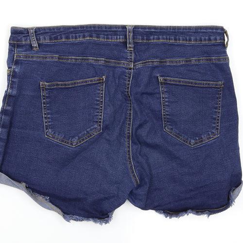 Denim & Co. Womens Blue   Cut-Off Shorts Size 14