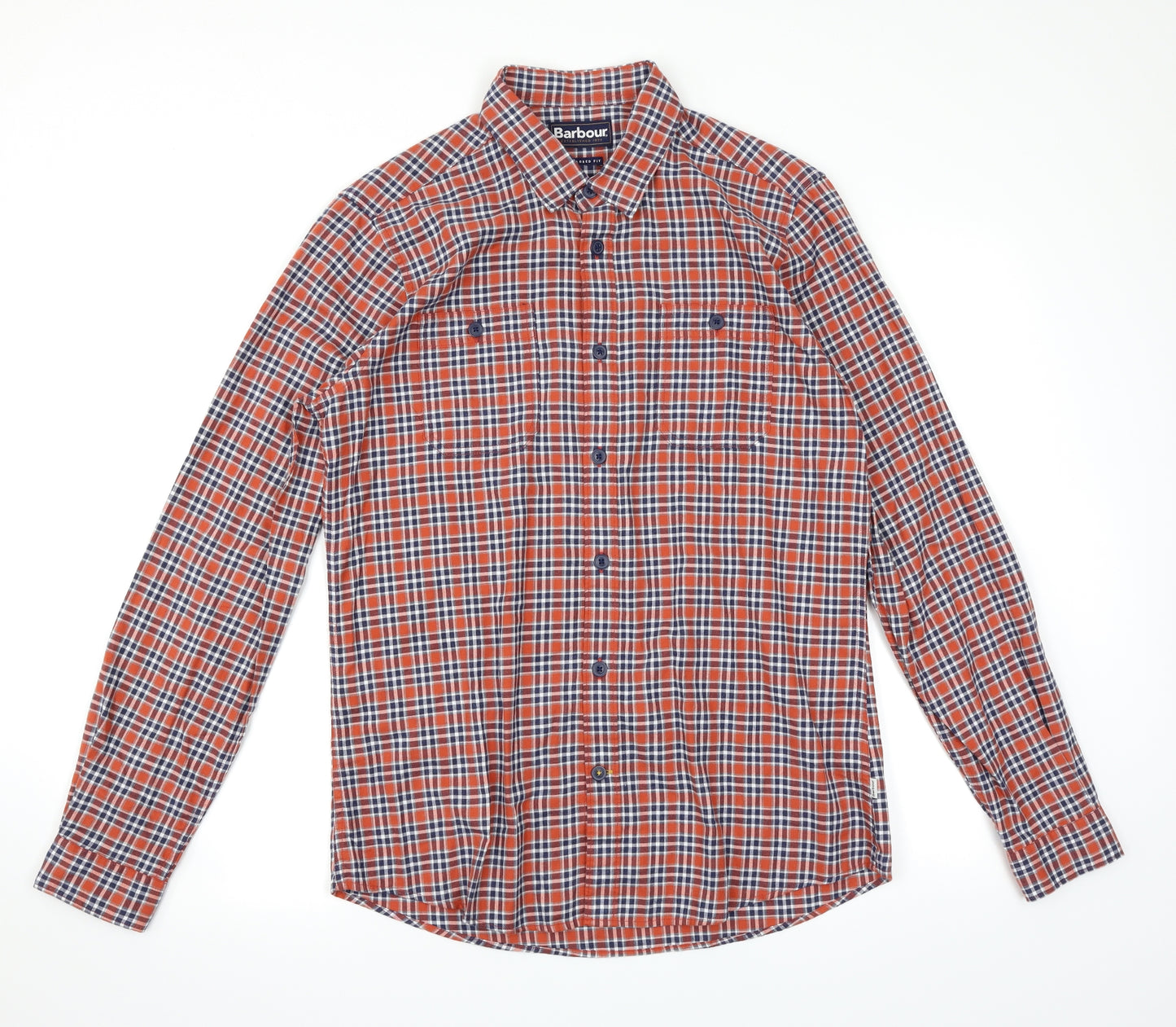 Barbour Mens Red Check   Button-Up Size M