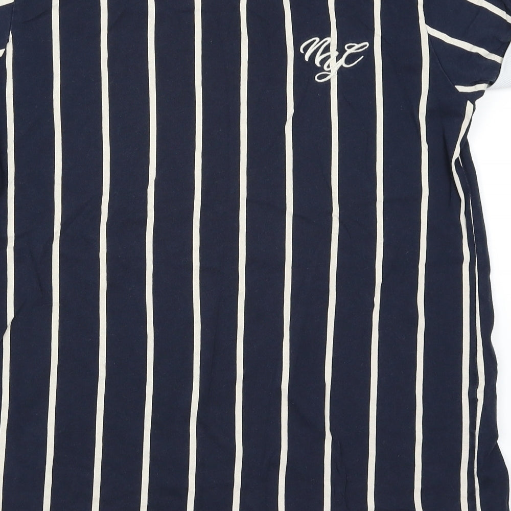 Primark Boys Blue Striped  Basic T-Shirt Size 12-13 Years