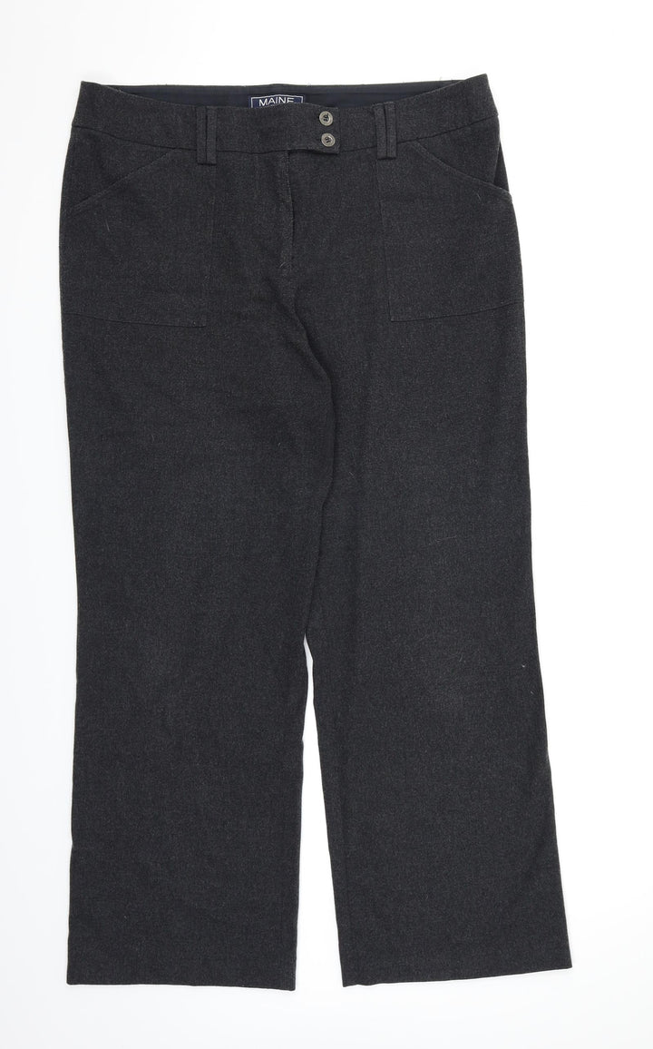 Debenhams Womens Grey Dress Pants Trousers Size 14 L26 in