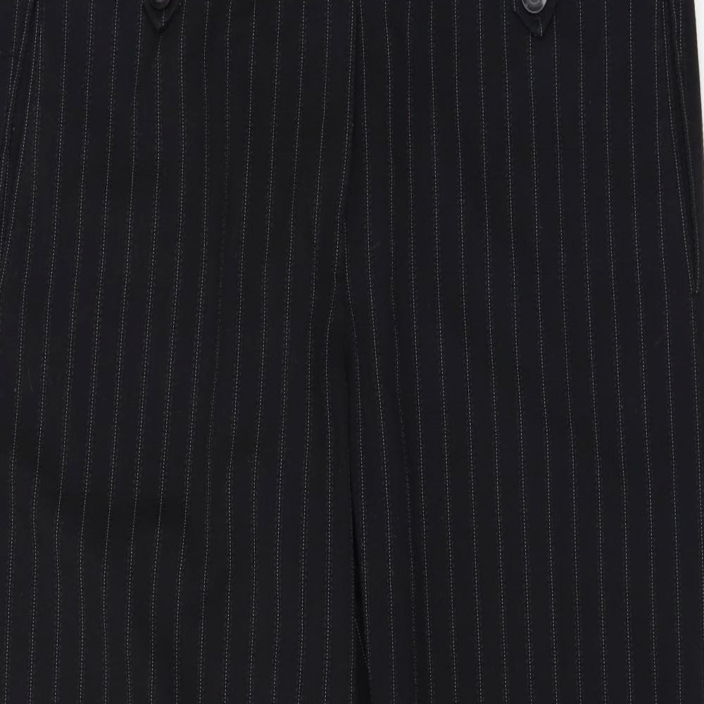 F&F Womens Black Striped  Dress Pants Trousers Size 16 L26 in