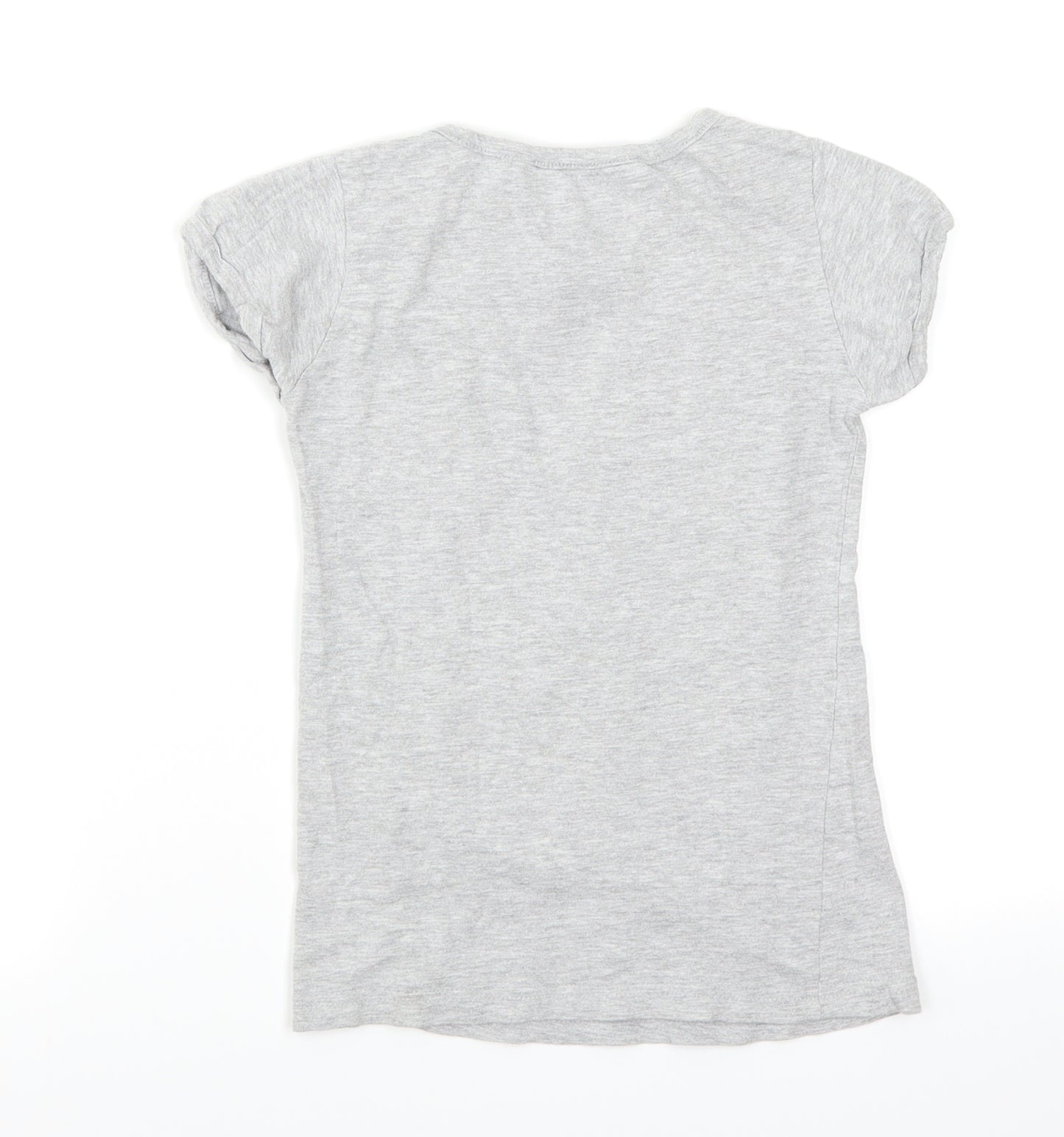 YD Girls Grey   Basic T-Shirt Size 8-9 Years  - Bulldog