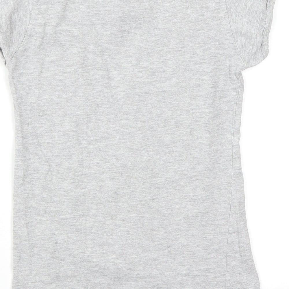 YD Girls Grey   Basic T-Shirt Size 8-9 Years  - Bulldog
