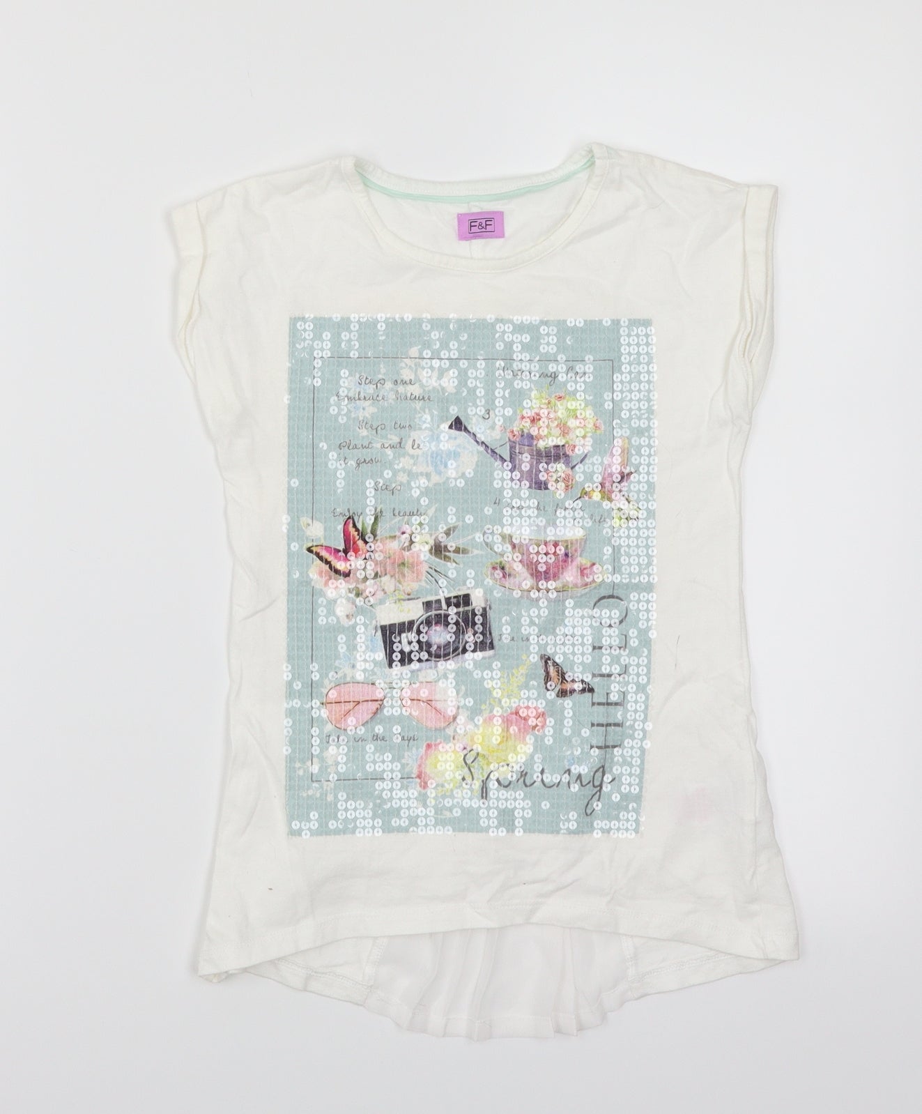 F&F Girls White   Basic Tank Size 8-9 Years  - Spring