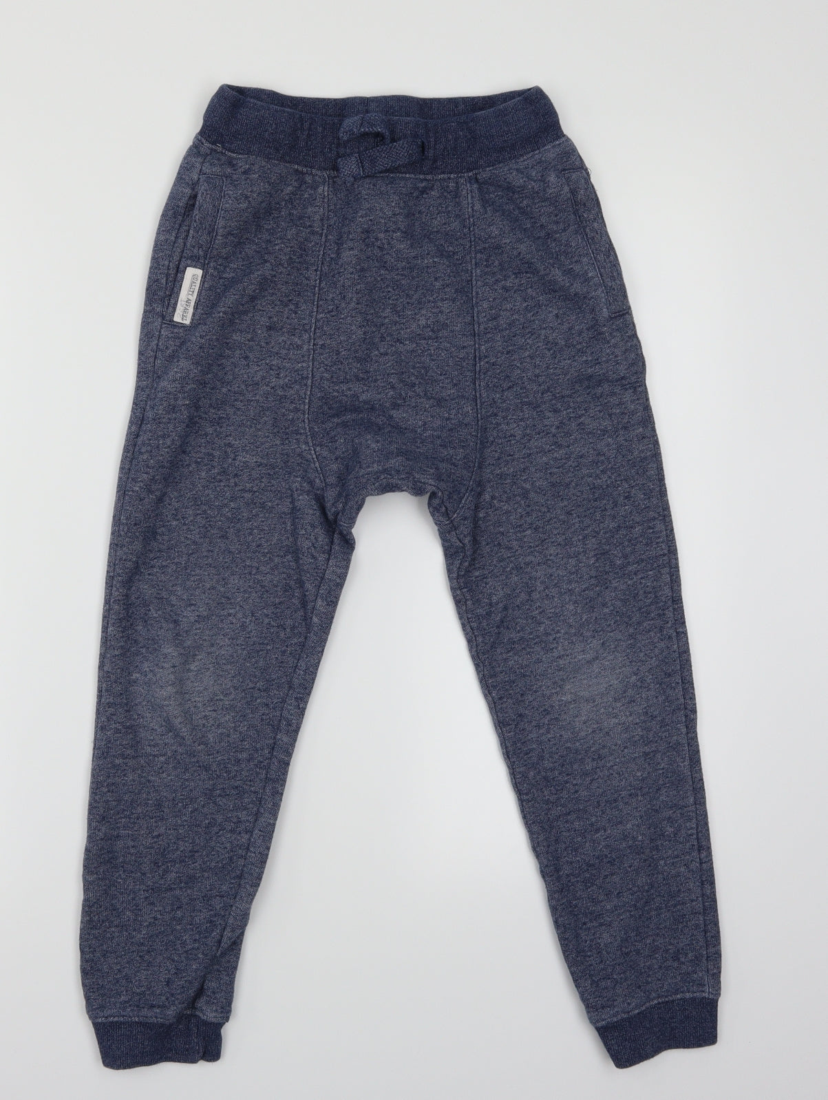 F&F Boys Blue Herringbone  Jogger Trousers Size 9-10 Years