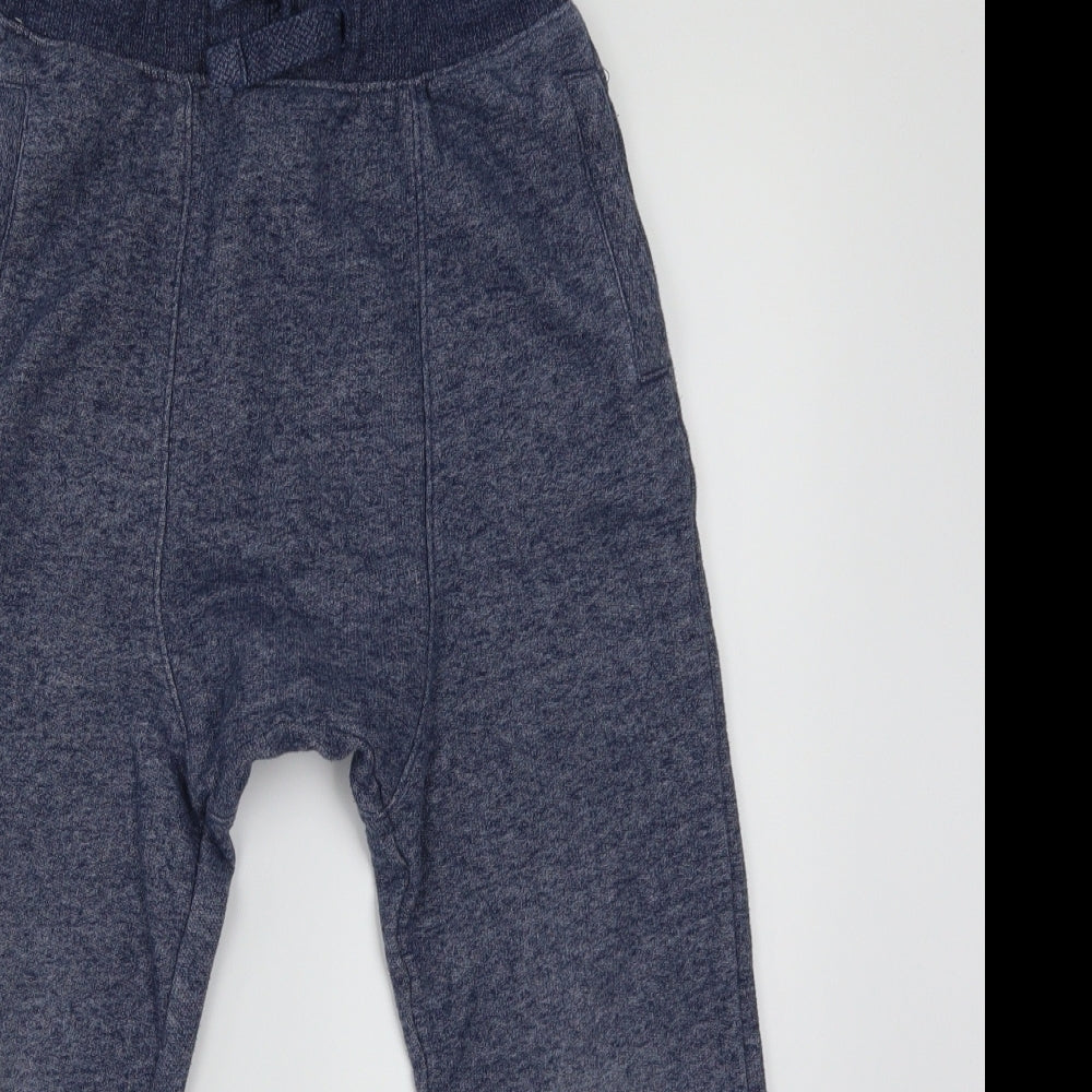 F&F Boys Blue Herringbone  Jogger Trousers Size 9-10 Years