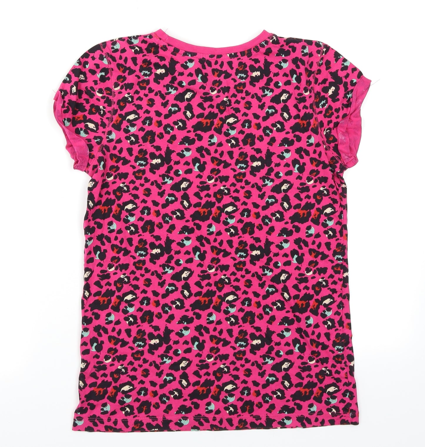 YD Girls Pink Animal Print  Basic T-Shirt Size 12-13 Years