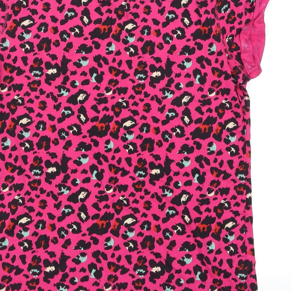 YD Girls Pink Animal Print  Basic T-Shirt Size 12-13 Years