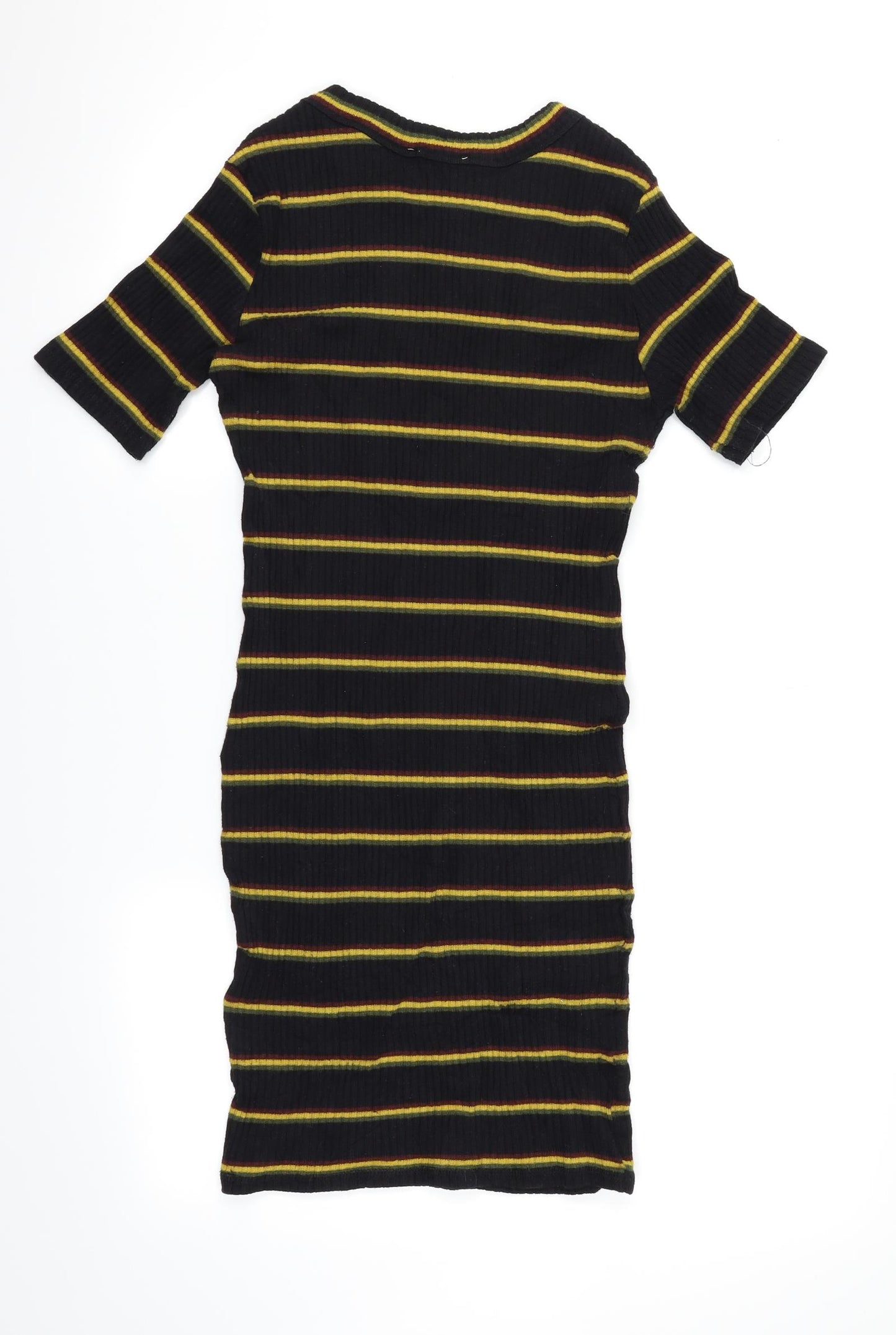 Zara Womens Black Striped  Pencil Dress  Size 12