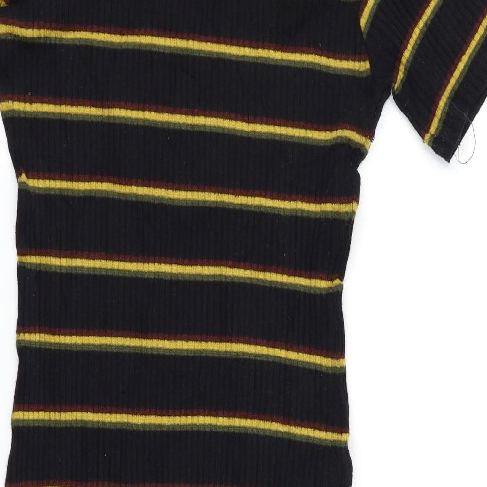 Zara Womens Black Striped  Pencil Dress  Size 12