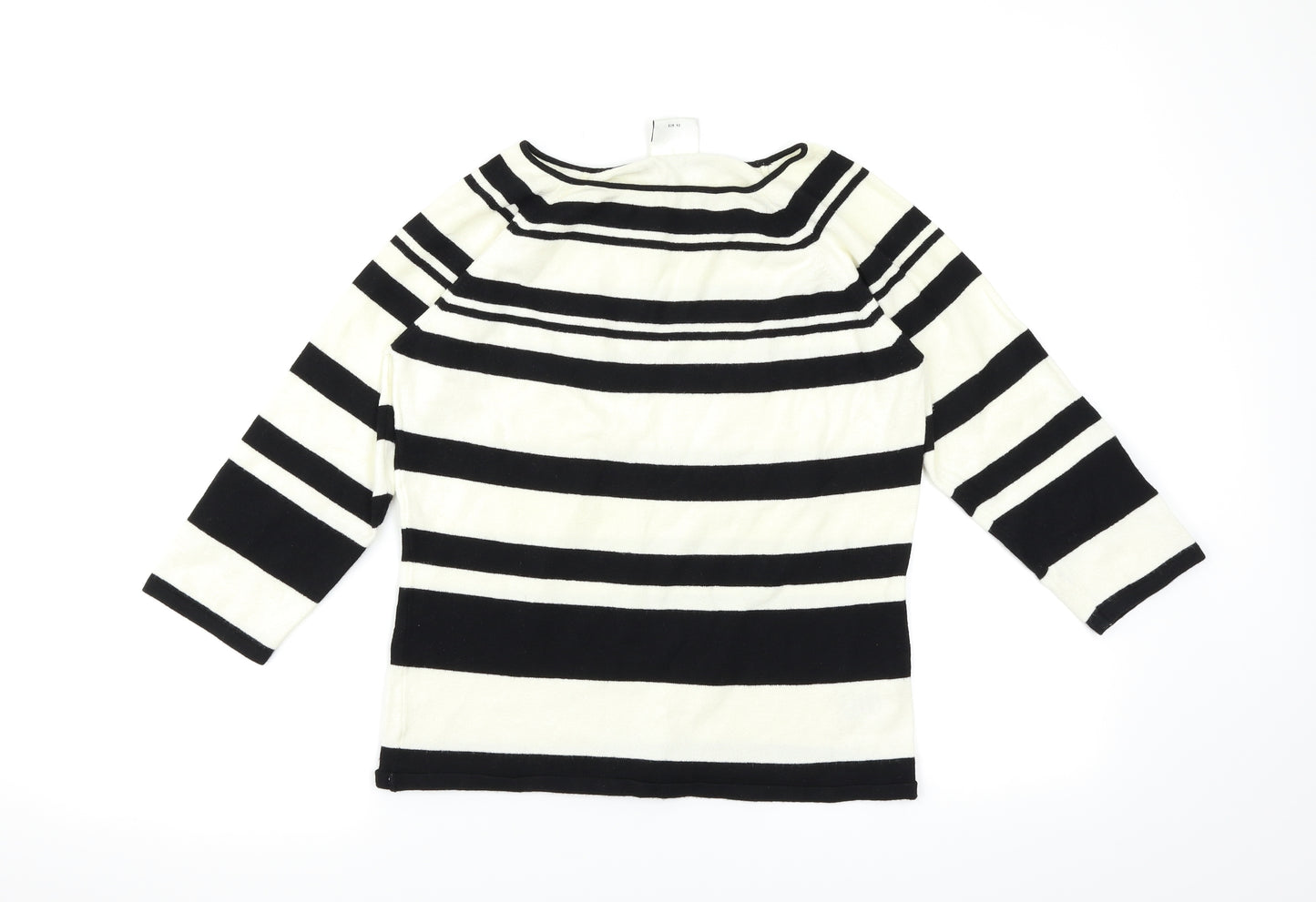 NEXT Womens White Striped  Basic T-Shirt Size 12
