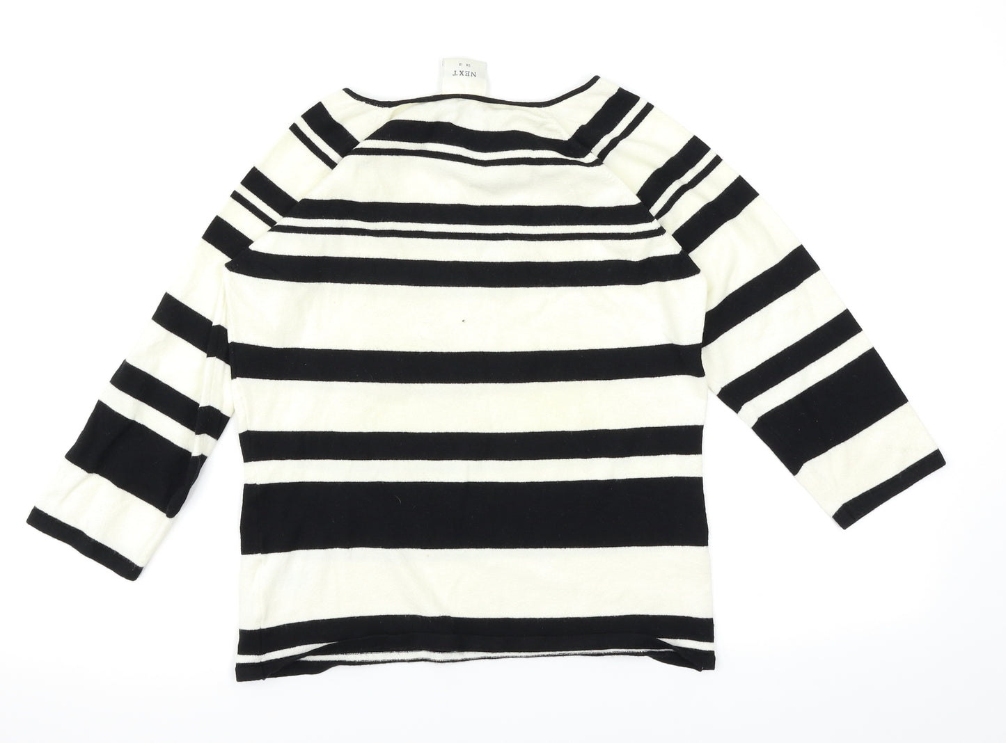 NEXT Womens White Striped  Basic T-Shirt Size 12