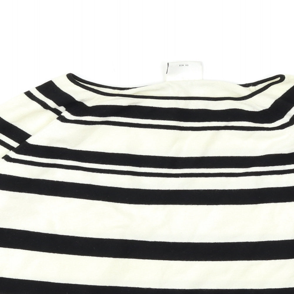 NEXT Womens White Striped  Basic T-Shirt Size 12