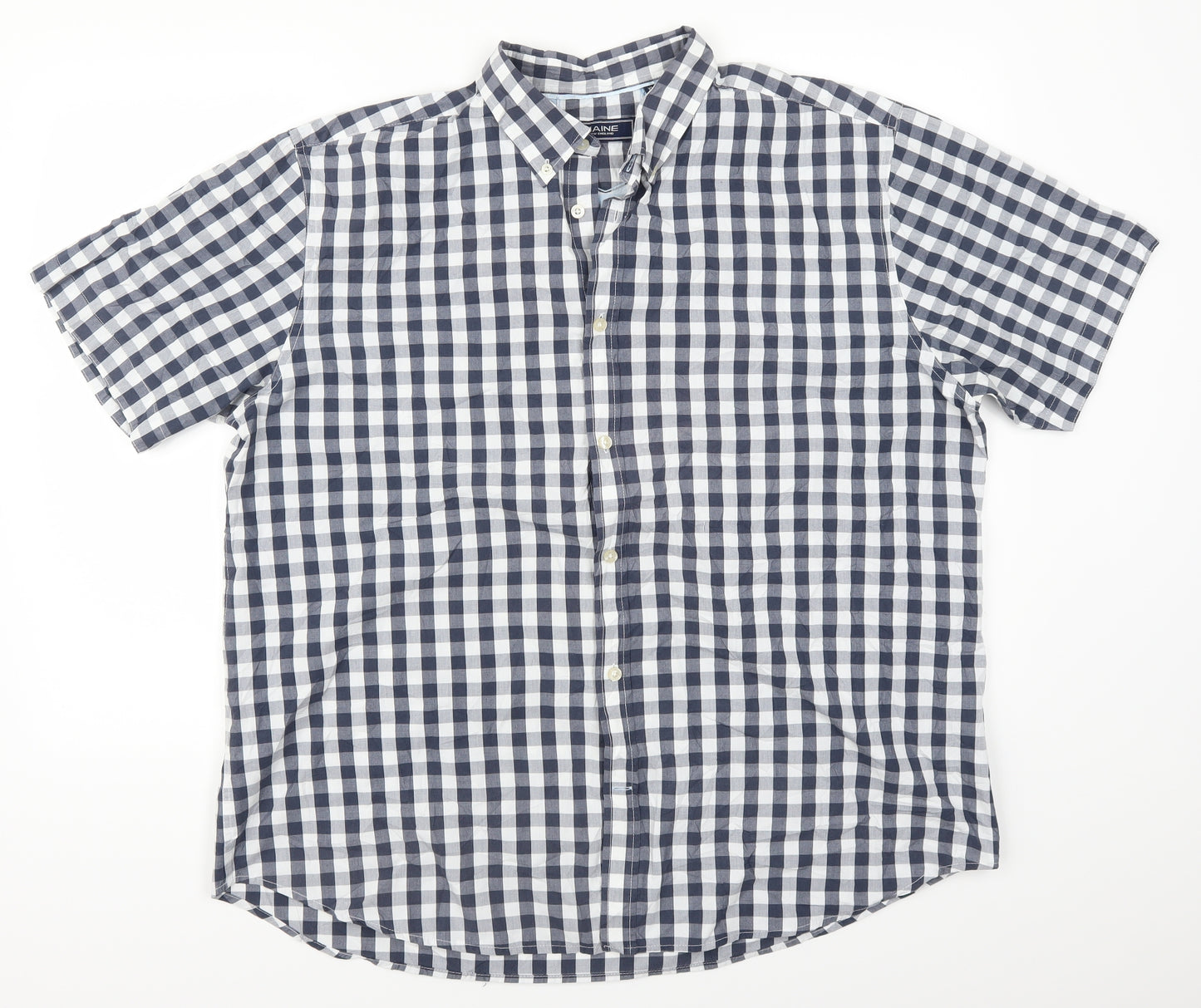Maine Mens Blue Check   Button-Up Size XL