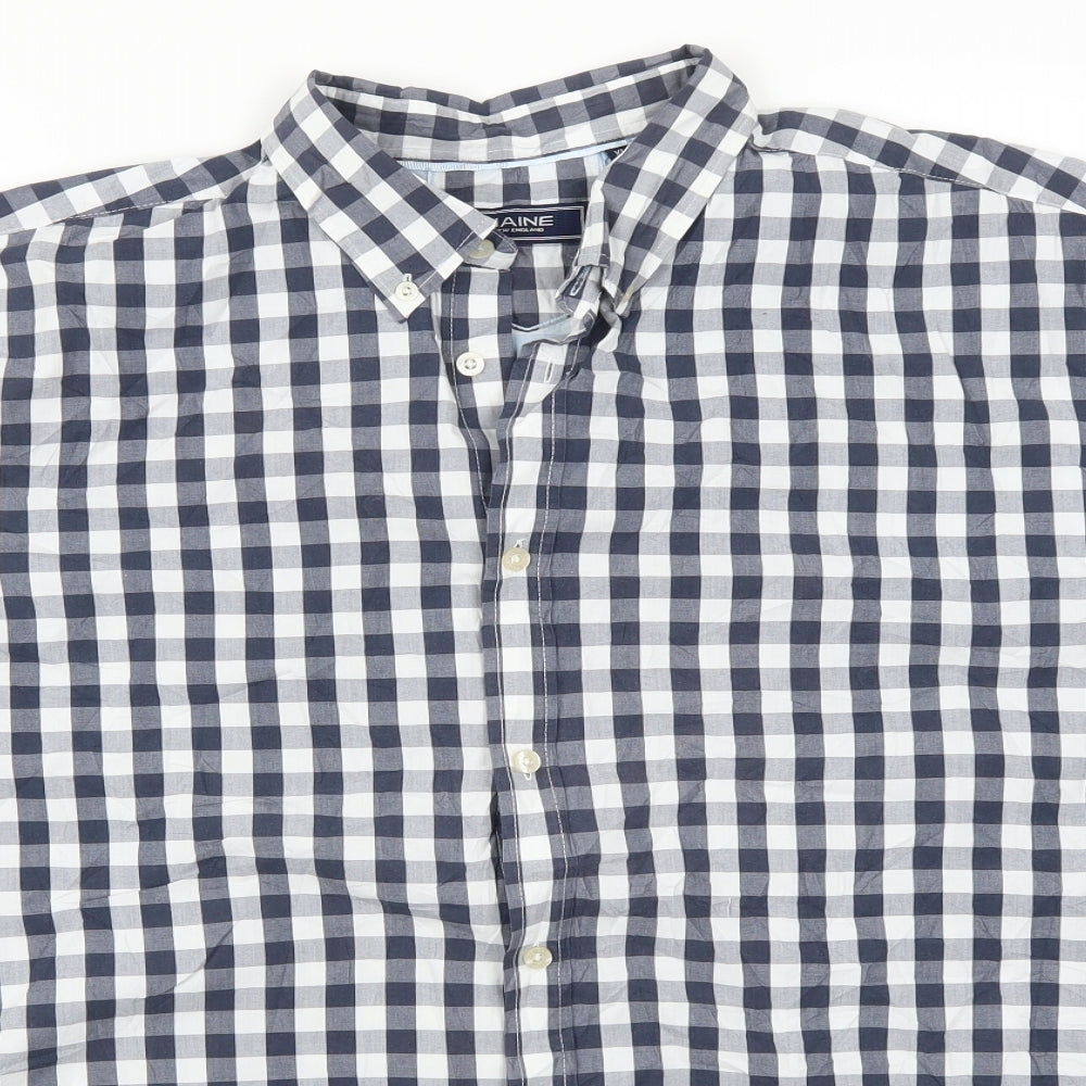 Maine Mens Blue Check   Button-Up Size XL