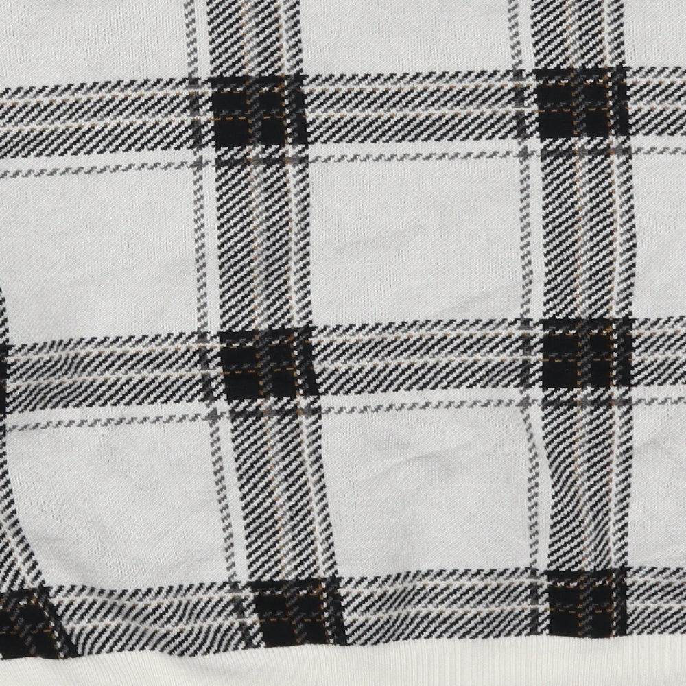 New Look Womens White Check  Pullover Jumper Size S