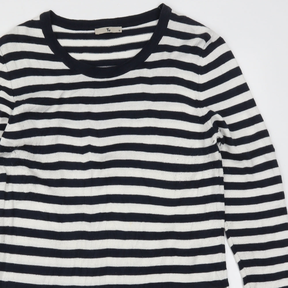 TU Womens Blue Striped  Jumper Dress  Size 10