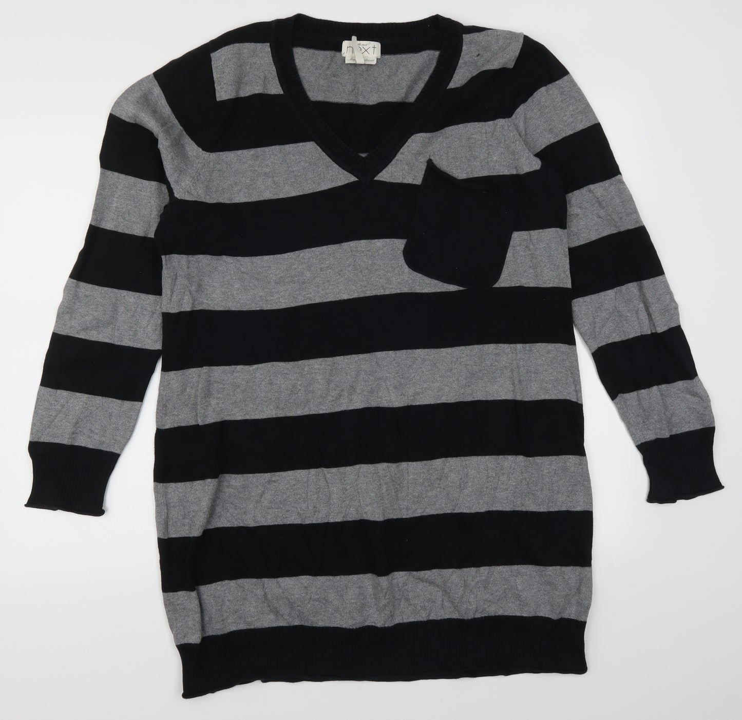NEXT Womens Grey Striped  Jumper Dress  Size 18