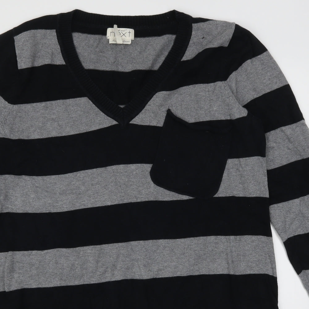 NEXT Womens Grey Striped  Jumper Dress  Size 18