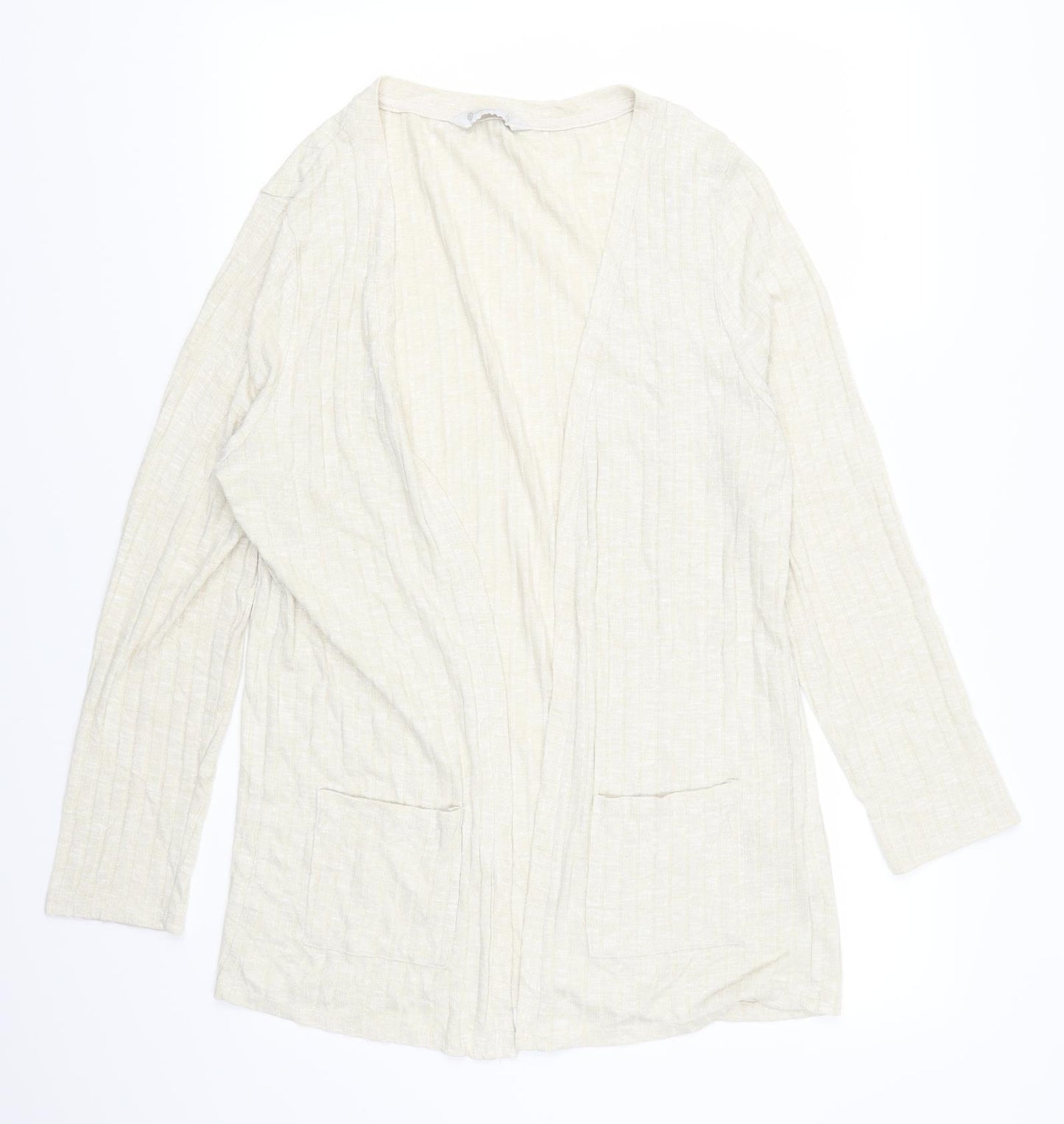 B Collection Womens Beige   Cardigan Jumper Size L  - e