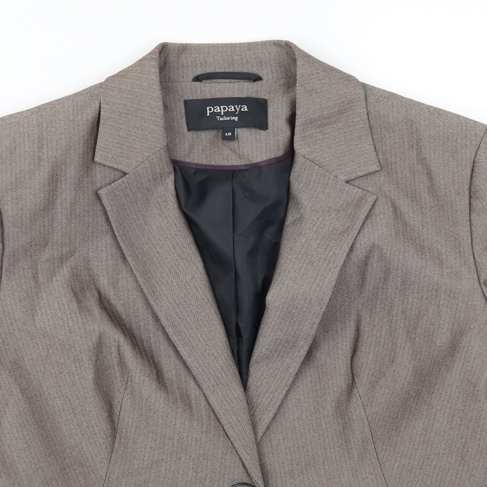 Papaya Womens Brown   Jacket Suit Jacket Size 16