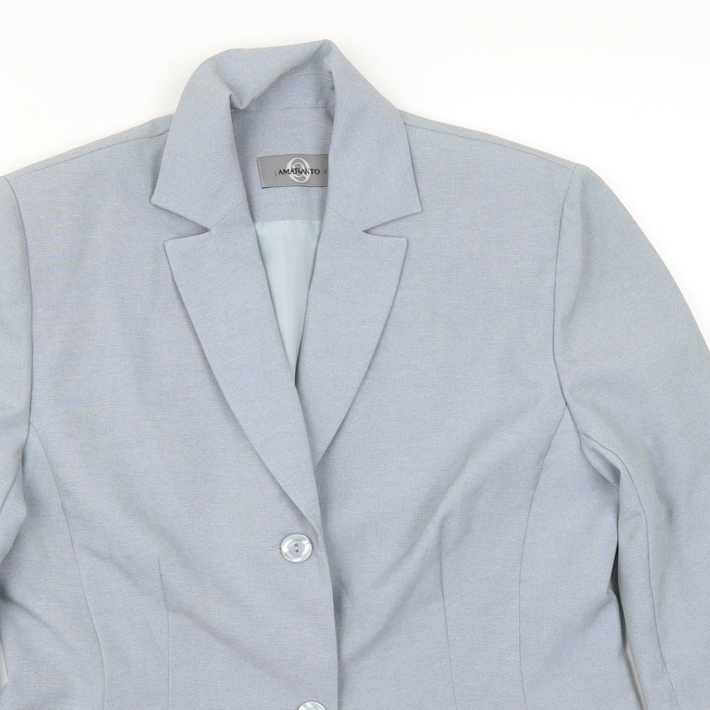 AMARANTO Womens Blue   Jacket Suit Jacket Size 12