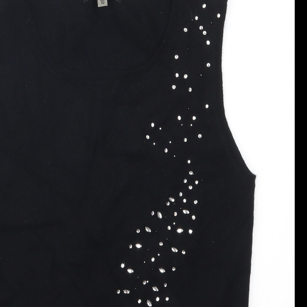 Coast Womens Black   Vest Jumper Size 10