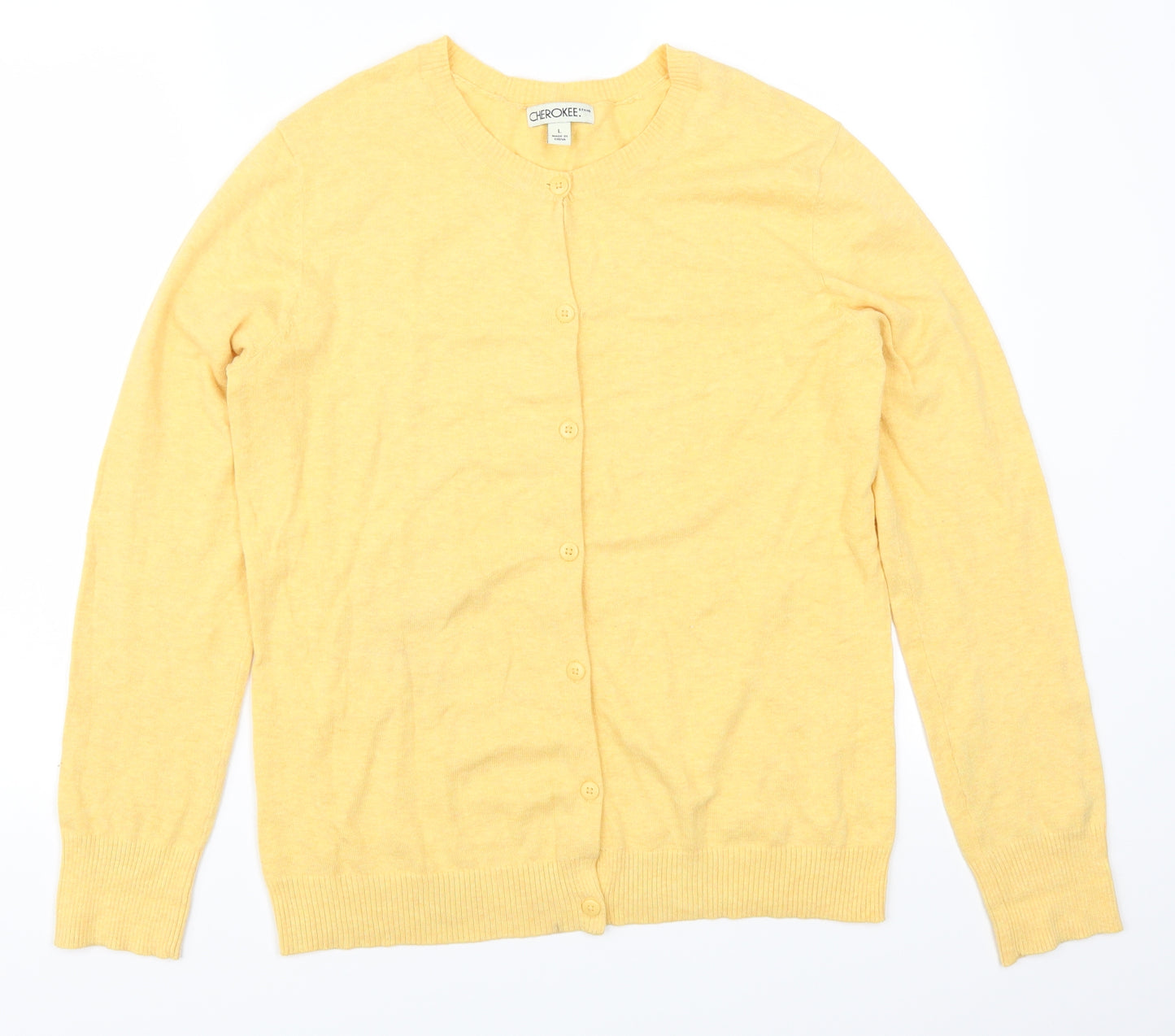Cherokee Womens Yellow   Cardigan Jumper Size L