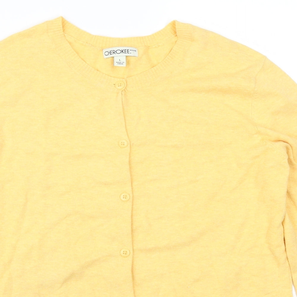 Cherokee Womens Yellow   Cardigan Jumper Size L