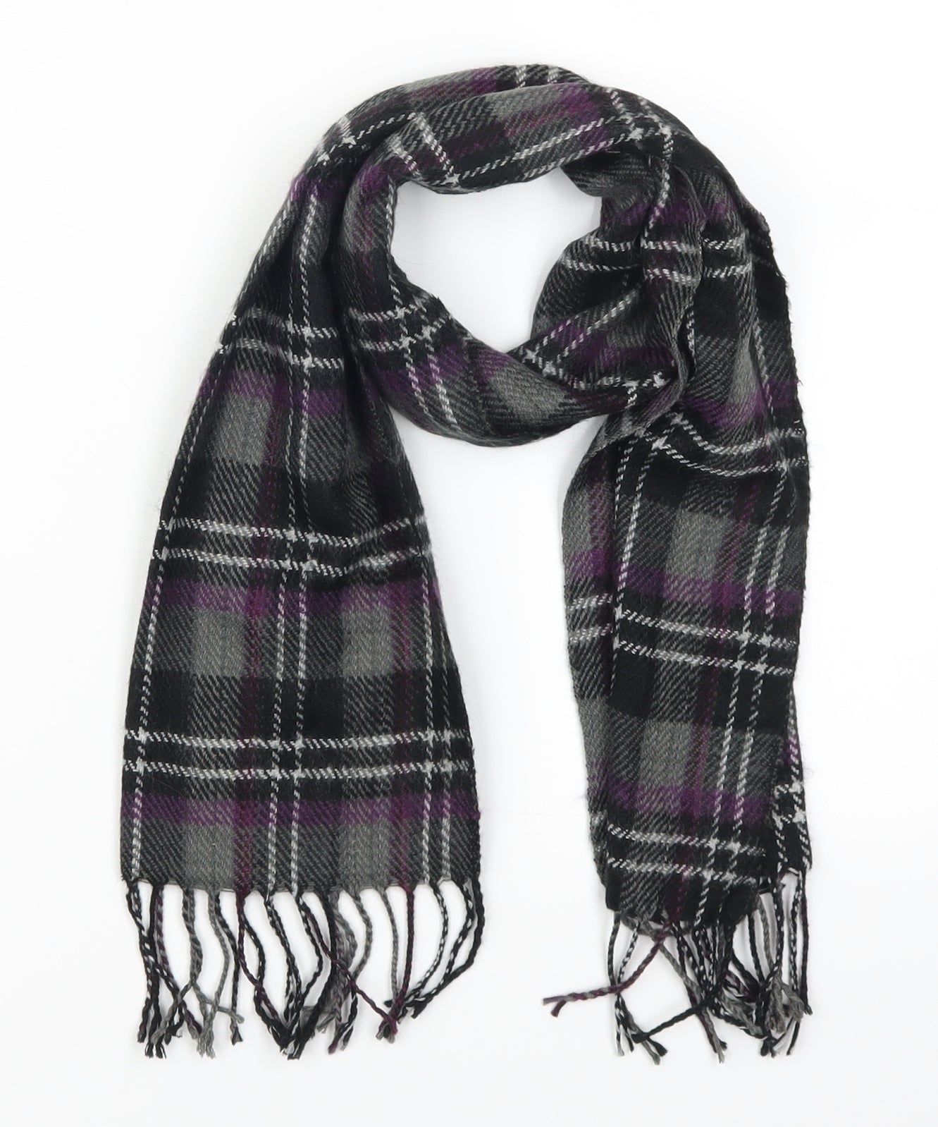 Preworn Womens Purple Check   Scarf