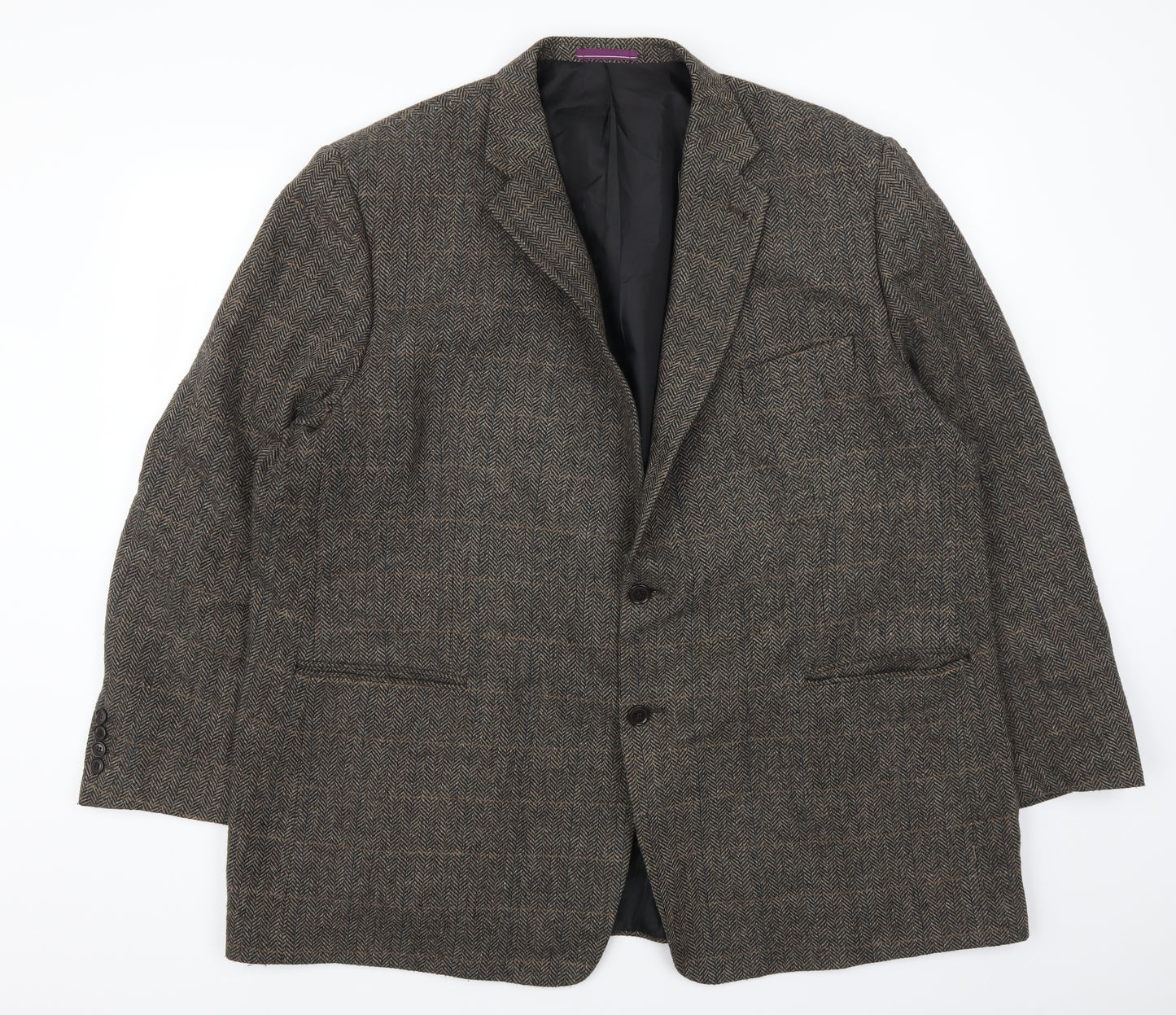 Mansize Mens Brown Herringbone  Jacket Suit Jacket Size 52
