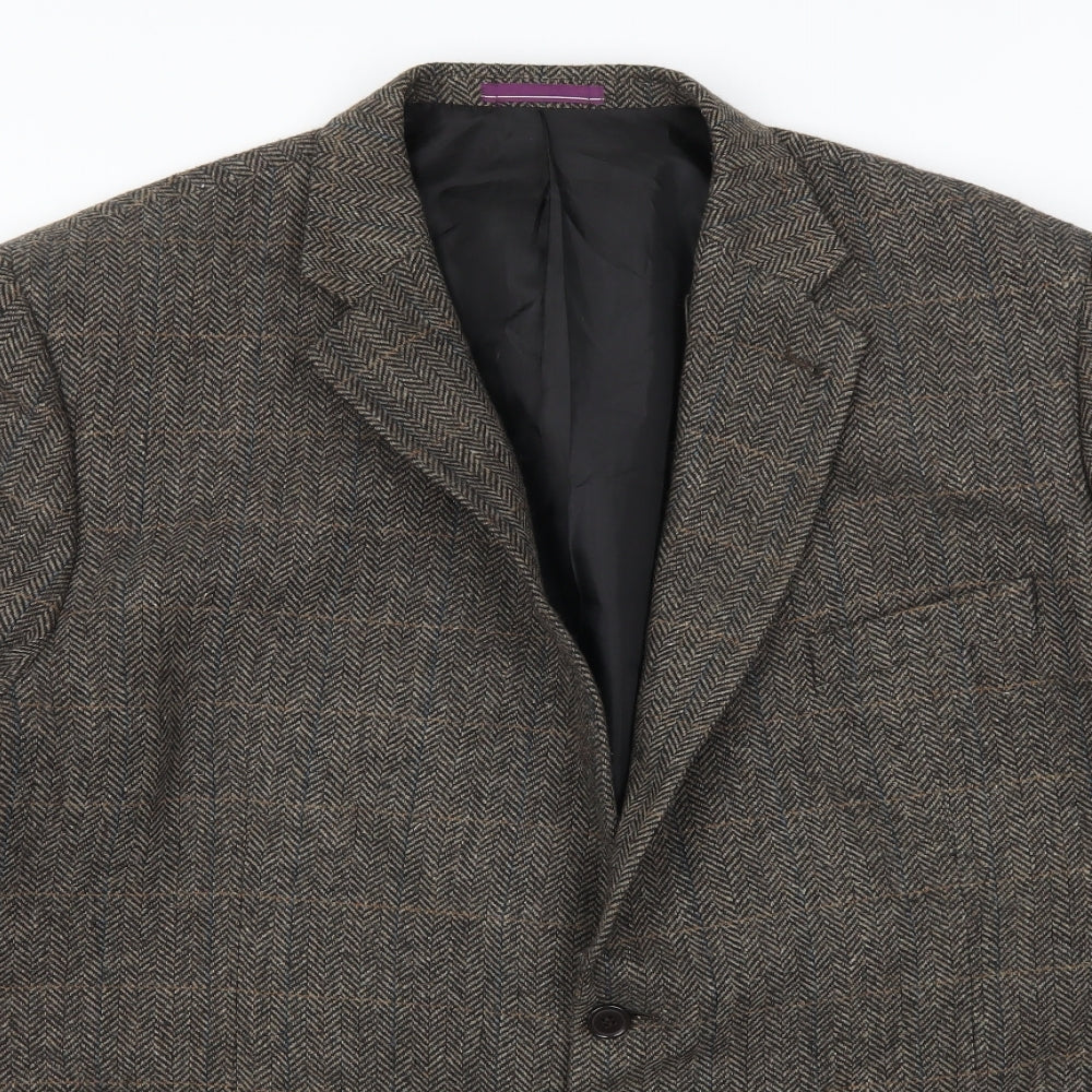 Mansize Mens Brown Herringbone  Jacket Suit Jacket Size 52