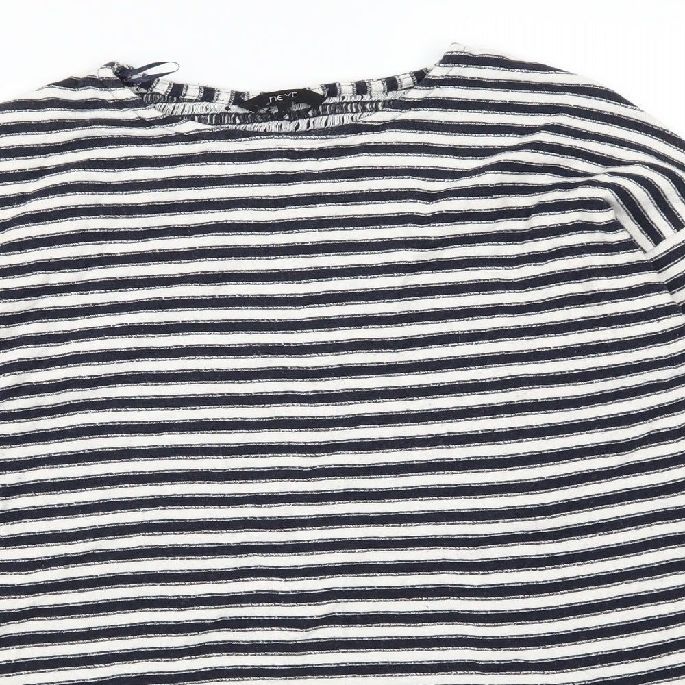 NEXT Womens Blue Striped  Pullover Sweatshirt Size 14