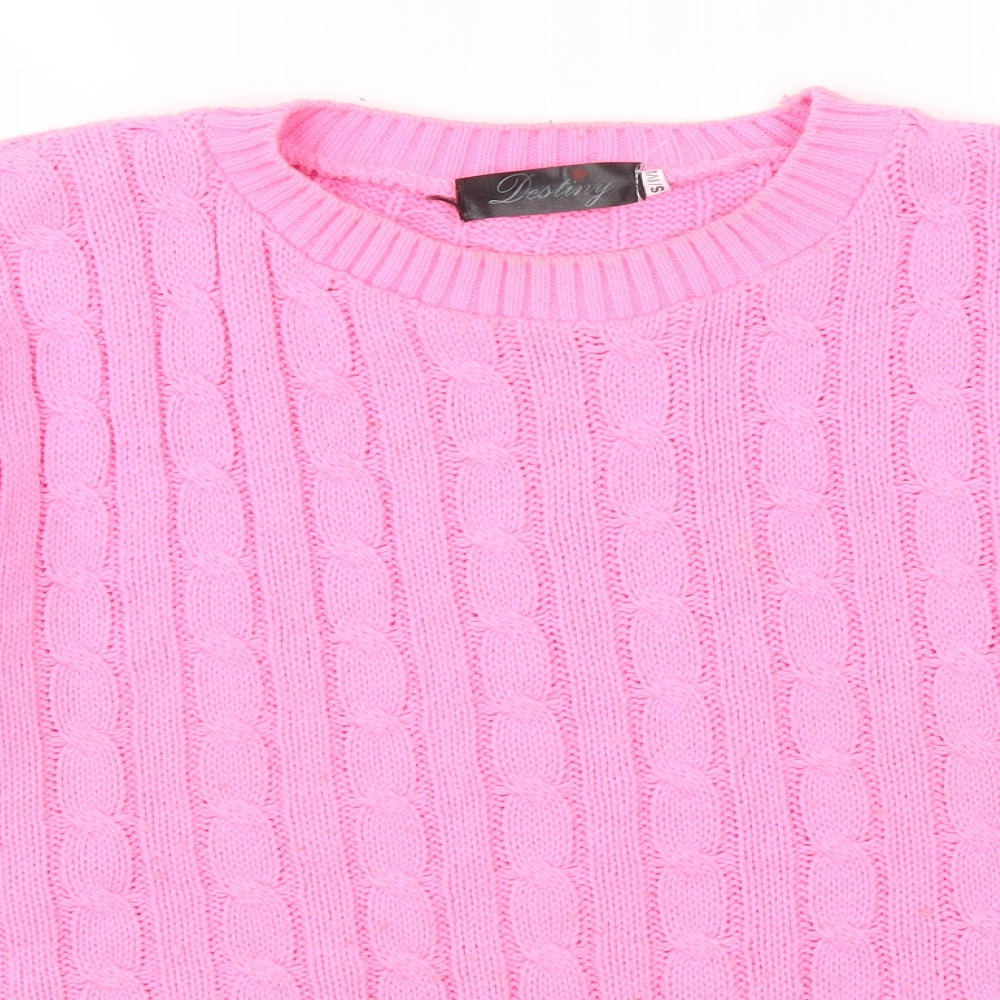 Destiny Womens Pink   Pullover Jumper Size S