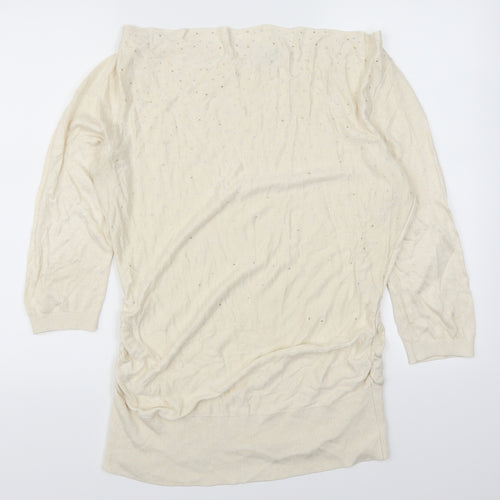 Reitmans Womens Beige  Rayon Pullover Jumper Size L