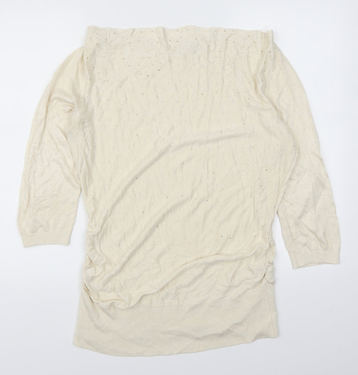 Reitmans Womens Beige Rayon Pullover Jumper Size L