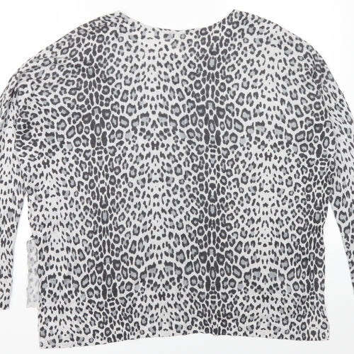 H&M Womens Grey Animal Print  Pullover Jumper Size M
