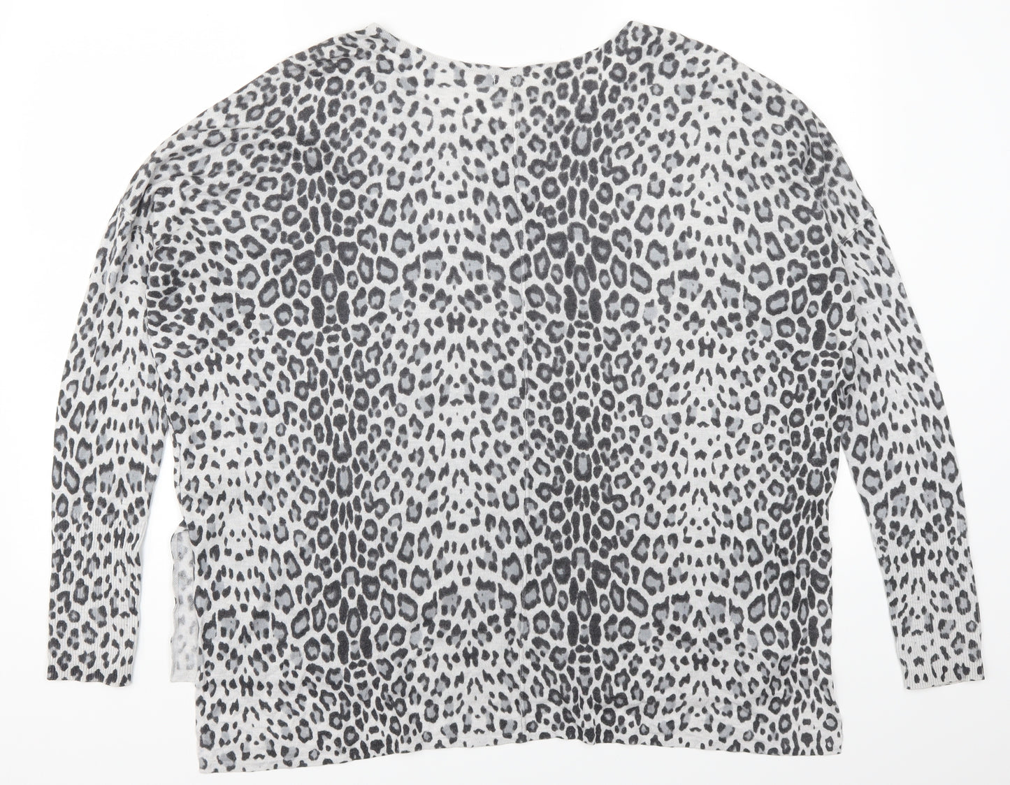 H&M Womens Grey Animal Print  Pullover Jumper Size M