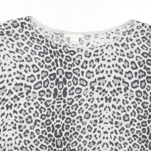 H&M Womens Grey Animal Print  Pullover Jumper Size M