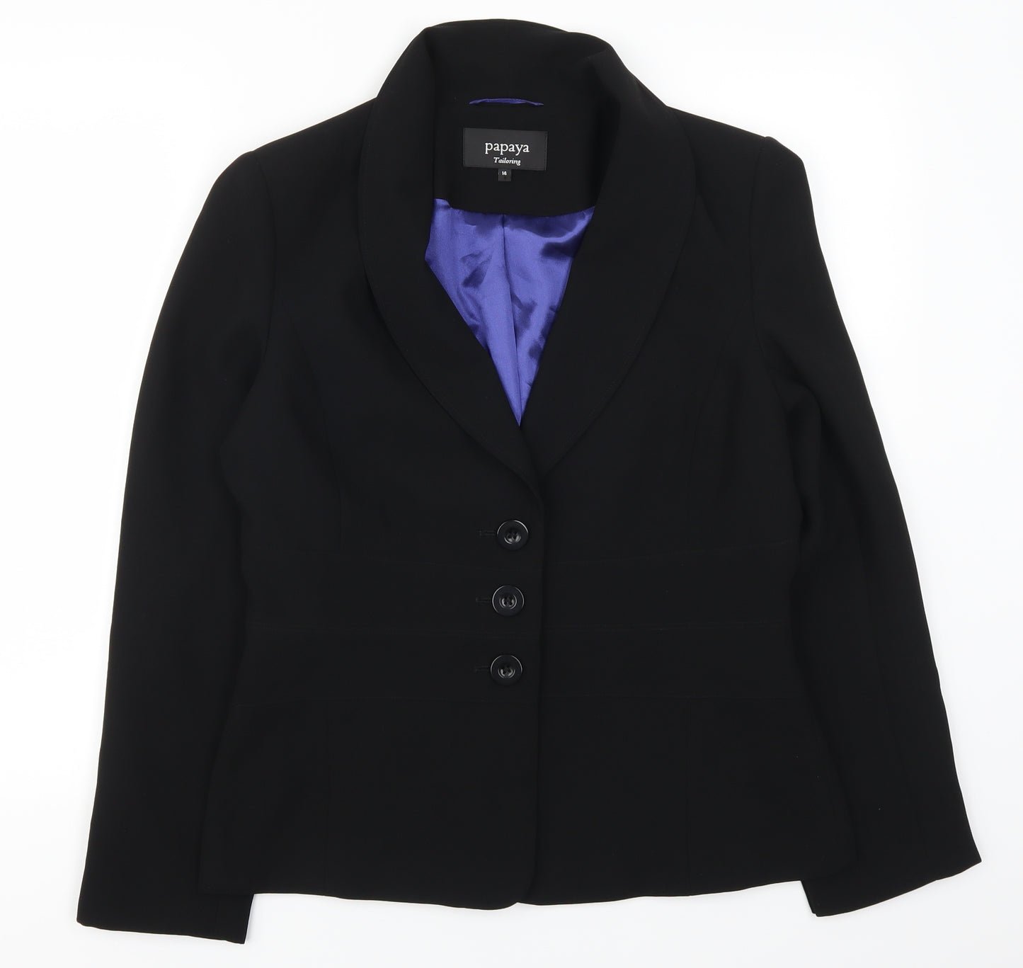 Papaya Womens Black   Jacket Suit Jacket Size 14