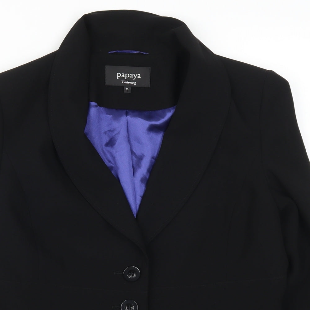Papaya Womens Black   Jacket Suit Jacket Size 14