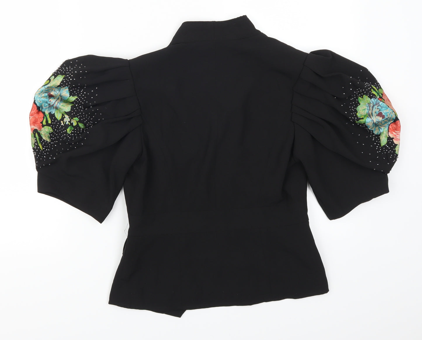Traffic People Womens Black Floral  Jacket  Size S