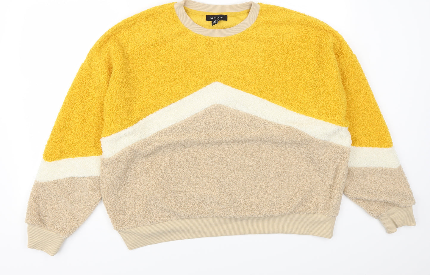 New Look Womens Yellow   Pullover Jumper Size 16  - Colour Block