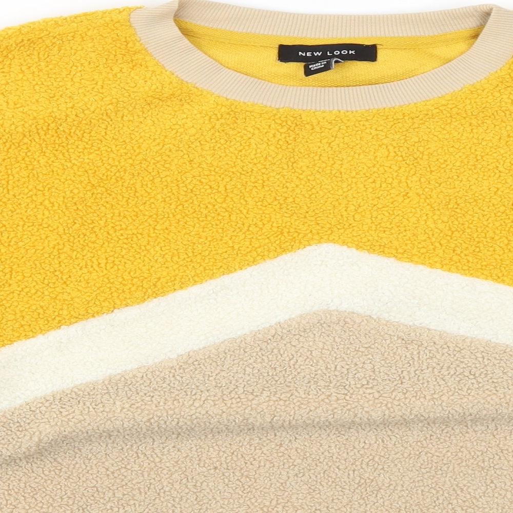 New Look Womens Yellow   Pullover Jumper Size 16  - Colour Block