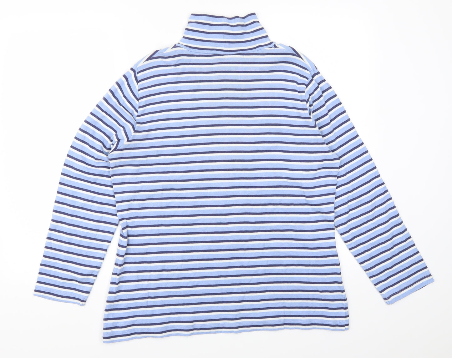 Arista Womens Blue Striped  Basic T-Shirt Size 18