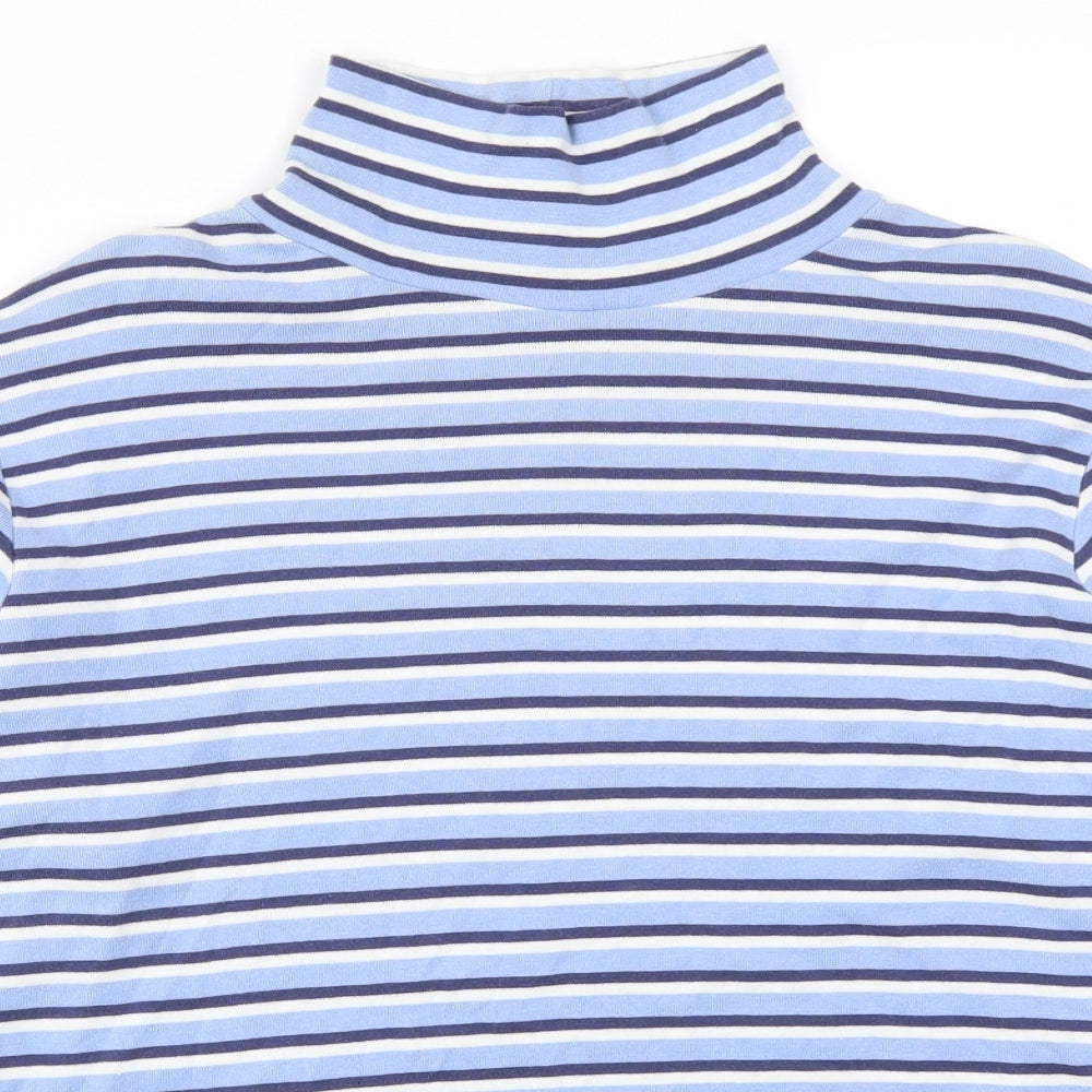 Arista Womens Blue Striped  Basic T-Shirt Size 18