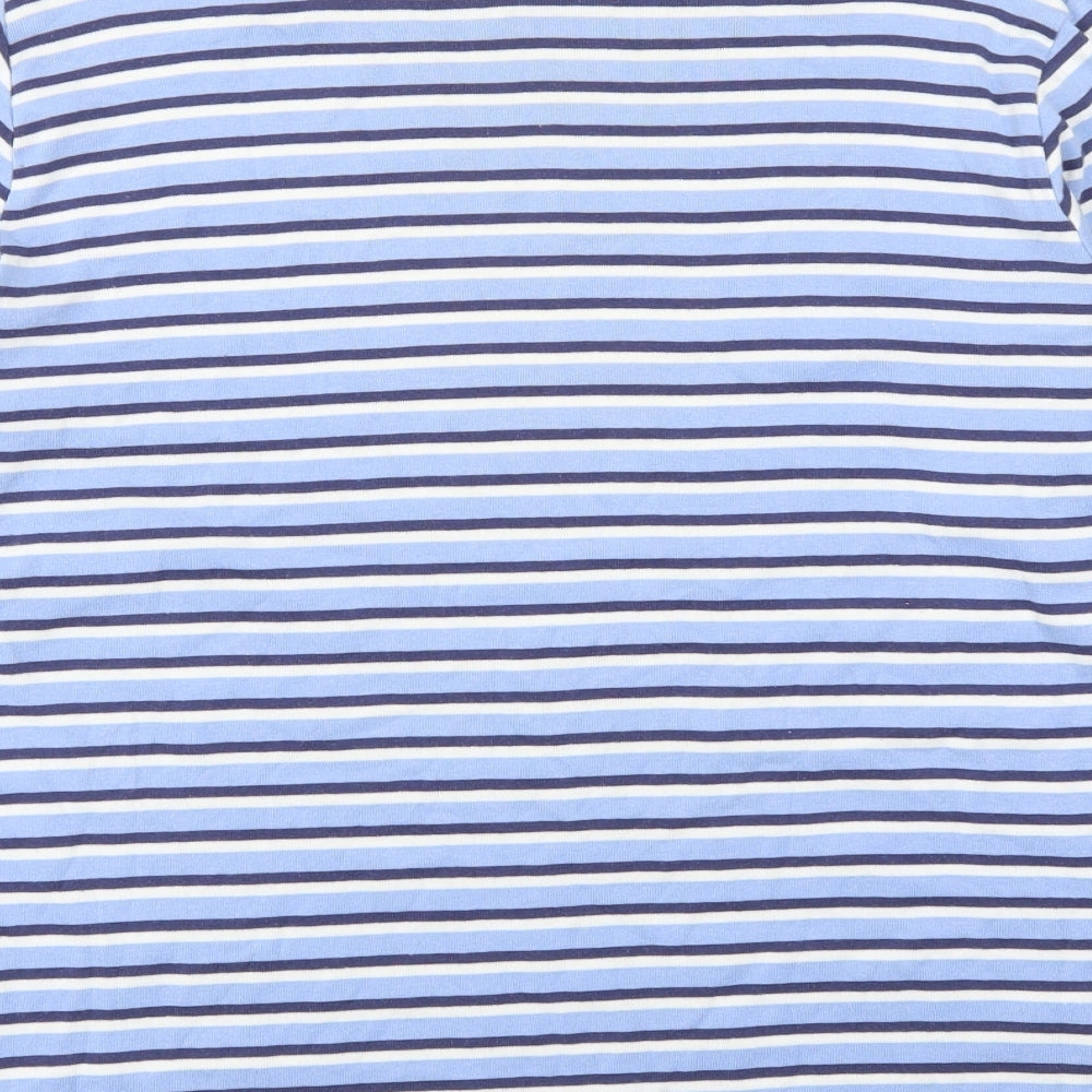 Arista Womens Blue Striped  Basic T-Shirt Size 18
